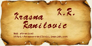 Krasna Ranilović vizit kartica